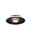 Plafonnier LED Ascari, noir mat, 28 W, 3 200 lm, 3 000 K, IP44, dimmable par interrupteur, Ø 30 cm