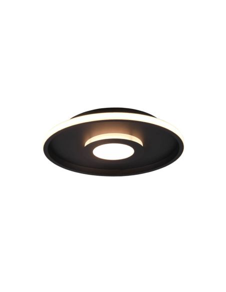 Luminária de teto LED Ascari, preto fosco, 28W, 3200lm, 3000K, IP44, dimerizável por interruptor, Ø 30cm