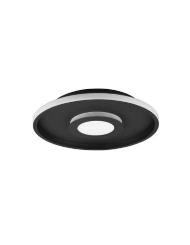 Luminária de teto LED Ascari, preto fosco, 28W, 3200lm, 3000K, IP44, dimerizável por interruptor, Ø 30cm