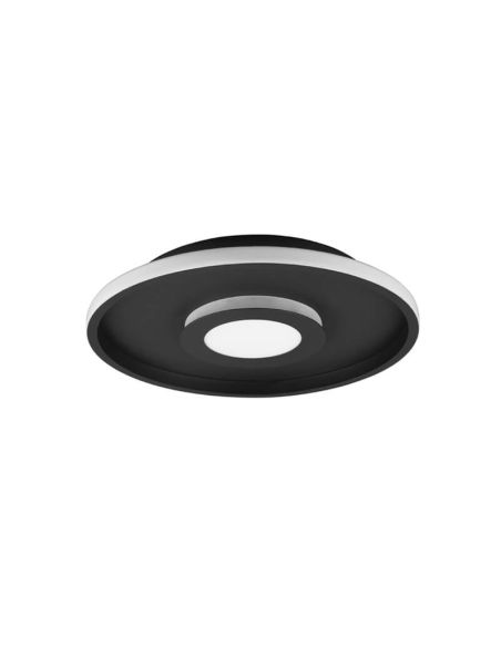 Plafonnier LED Ascari, noir mat, 28 W, 3 200 lm, 3 000 K, IP44, dimmable par interrupteur, Ø 30 cm