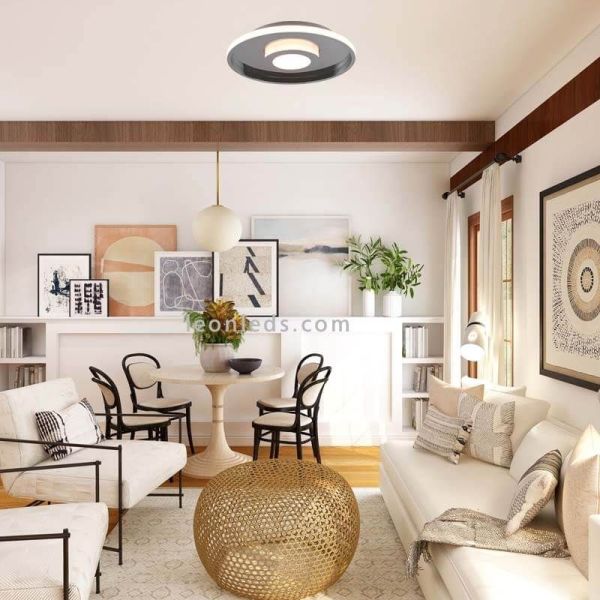 Ambiente Plafón LED para baño moderno de diseño Ascari cromo 35 W, luz cálida 3000 K, IP44, regulable