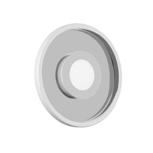 Luminária de teto LED para banheiro Ascari com design moderno, cromada, 28W, 3200lm, 3000K, IP44, dimerizável.