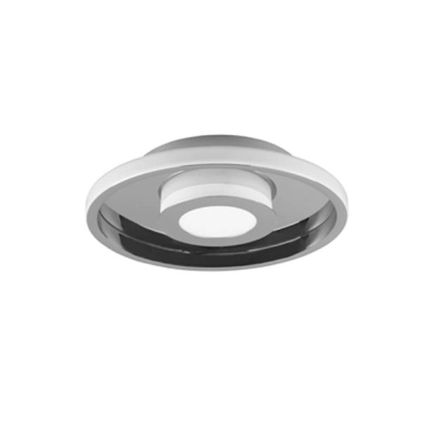 Plafonnier LED Ascari au design moderne pour salle de bain, chromé, 28 W, 3200 lm, 3000 K, IP44, à intensité variable