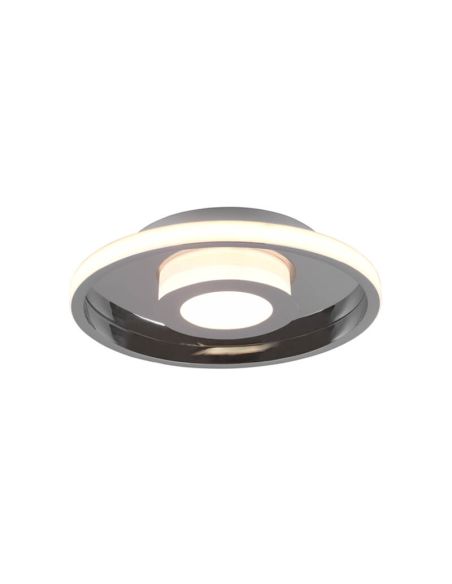 Luminária de teto LED para banheiro Ascari com design moderno, cromada, 28W, 3200lm, 3000K, IP44, dimerizável.