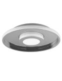Plafón LED para baño moderno de diseño Ascari cromo 35 W, luz cálida 3000 K, IP44, regulable