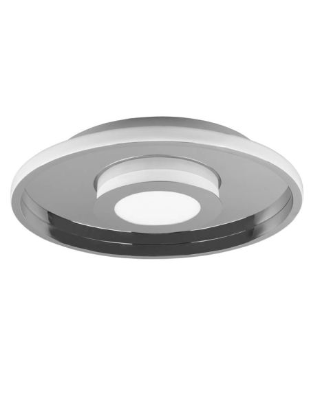 Plafón LED para baño moderno de diseño Ascari cromo 35 W, luz cálida 3000 K, IP44, regulable