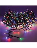 Cordão de luzes externas com 1000 LEDs piscantes, branco quente e multicolorido, 25,5 m
