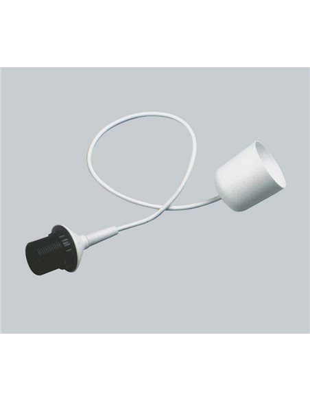 Luminária pendente PAPER branca com cabo e soquete E27, 73,5 cm