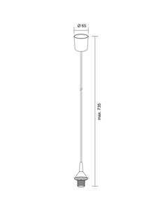 Montura colgante PAPER blanca con cable y casquillo E27 73,5cm 2