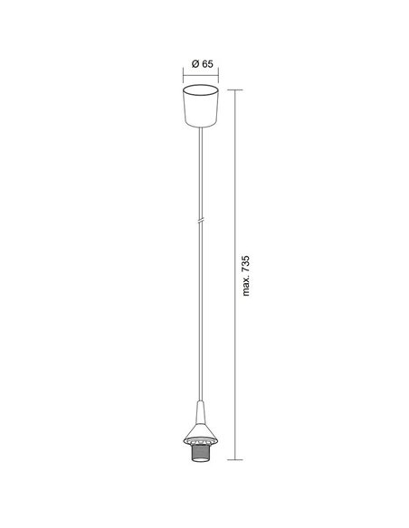 Montura colgante PAPER blanca con cable y casquillo E27 73,5cm