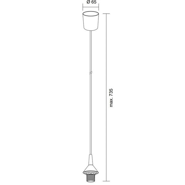 Montura colgante PAPER blanca con cable y casquillo E27 73,5cm