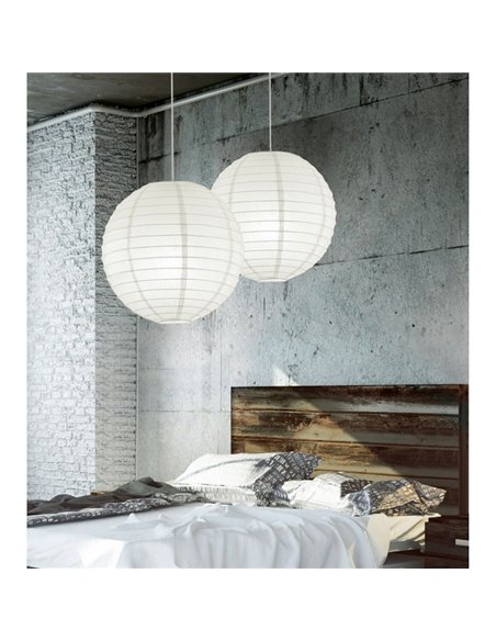 Abajur de papel para luminária de teto Ø40cm, lâmpada não inclusa. 1x E27 máx. 60W IP20