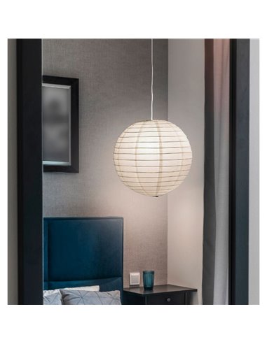 Abajur de papel para luminária de teto Ø40cm, lâmpada não inclusa. 1x E27 máx. 60W IP20