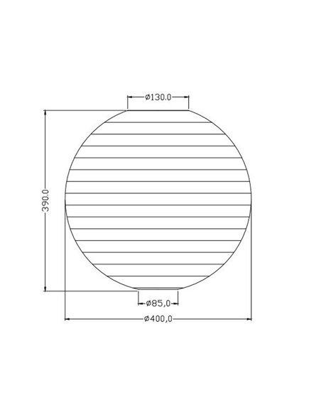 Abajur de papel para luminária de teto Ø40cm, lâmpada não inclusa. 1x E27 máx. 60W IP20