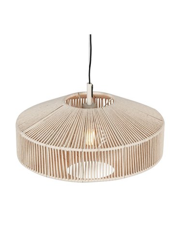 Luminária de teto SVEA estilo boho, Ø46cm (lâmpada não incluída: 1x E27, máx. 10W), IP20, bege.