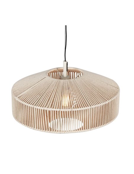 Luminária de teto SVEA estilo boho, Ø46cm (lâmpada não incluída: 1x E27, máx. 10W), IP20, bege.