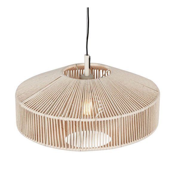 Luminária de teto SVEA estilo boho, Ø46cm (lâmpada não incluída: 1x E27, máx. 10W), IP20, bege.