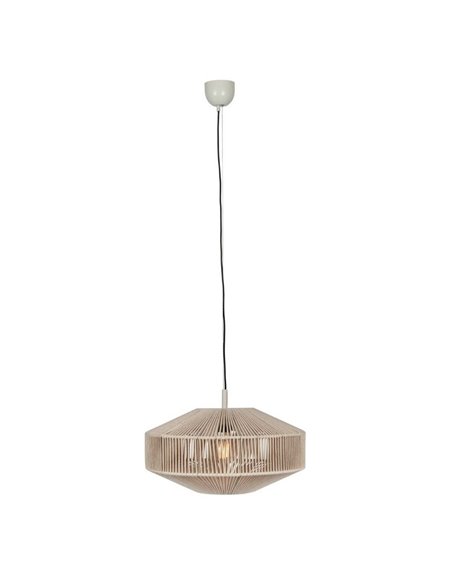 Luminária de teto SVEA estilo boho, Ø46cm (lâmpada não incluída: 1x E27, máx. 10W), IP20, bege.