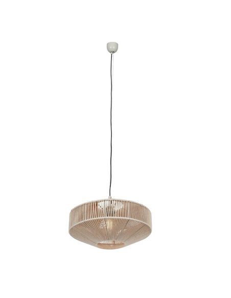 Luminária de teto SVEA estilo boho, Ø46cm (lâmpada não incluída: 1x E27, máx. 10W), IP20, bege.