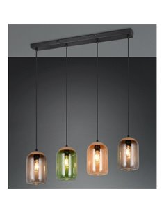 Luminária de teto em cortiça com 4 cúpulas fumê (lâmpadas não incluídas, 4 x E27 máx. 10W IP20) 2