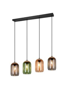 Lámpara de techo 4 tulipas ahumadas CORK bombillas excl. 4x E27 max. 10W IP20