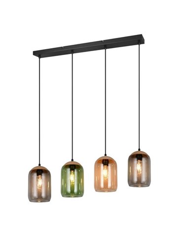 Lámpara de techo 4 tulipas ahumadas CORK bombillas excl. 4x E27 max. 10W IP20