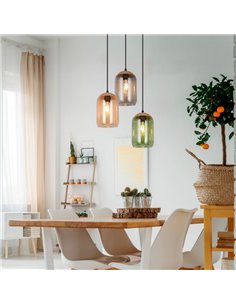 Luminária pendente CORK com luz de teto, cúpulas fumê, lâmpadas não incluídas. 3x E27 máx. 10W IP20 2