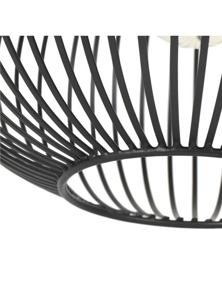 Luminária de teto GILA com 3 cúpulas e grelha, lâmpadas não incluídas (3 x E27 máx. 10W), IP20, preta.