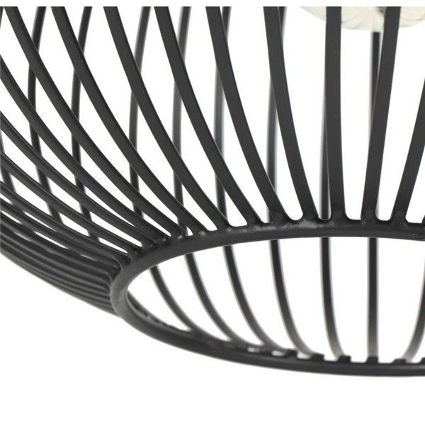 Luminária de teto GILA com 3 cúpulas e grelha, lâmpadas não incluídas (3 x E27 máx. 10W), IP20, preta.