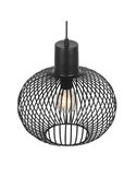 Suspension GILA avec abat-jour à grille Ø33 cm, ampoule non incluse (1 x E27 max. 10 W), IP20, noir