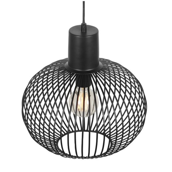 Lámpara colgante con pantalla de rejilla Ø33cm GILA bombilla excl.1x E27 max. 10W IP20 Negro