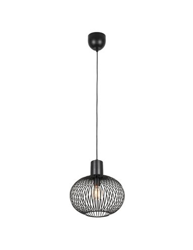 Lámpara colgante con pantalla de rejilla Ø33cm GILA bombilla excl.1x E27 max. 10W IP20 Negro