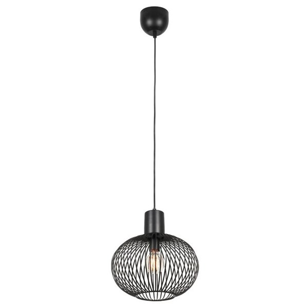 Suspension GILA avec abat-jour à grille Ø33 cm, ampoule non incluse (1 x E27 max. 10 W), IP20, noir
