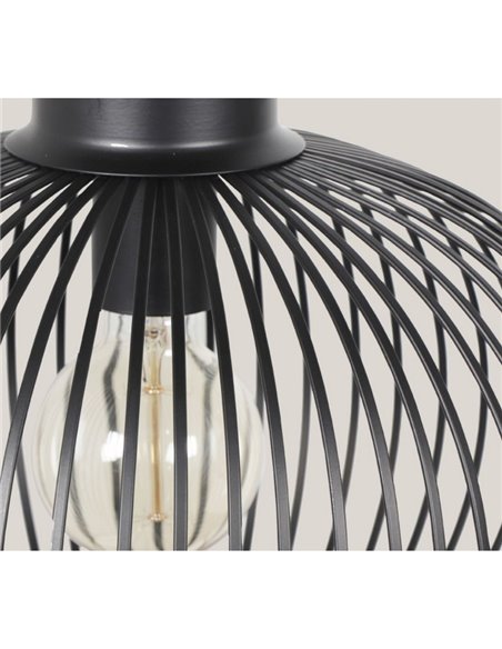 Lámpara colgante con pantalla de rejilla Ø33cm GILA bombilla excl.1x E27 max. 10W IP20 Negro