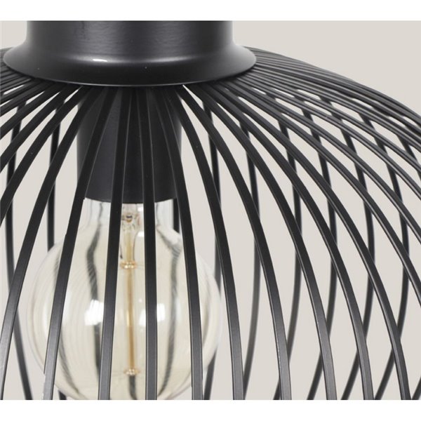 Luminária pendente GILA com cúpula em forma de grade, Ø33cm, lâmpada não incluída. 1x E27, máx. 10W, IP20, preta.