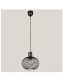 Lámpara colgante con pantalla de rejilla Ø33cm GILA bombilla excl.1x E27 max. 10W IP20 Negro
