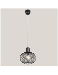 Lámpara colgante con pantalla de rejilla Ø33cm GILA bombilla excl.1x E27 max. 10W IP20 Negro 2