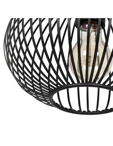 Lámpara colgante metálica Ø23cm GILA bombilla excl.1x E27 max. 10W IP20 Negro