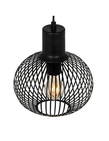 Lámpara colgante metálica Ø23cm GILA bombilla excl.1x E27 max. 10W IP20 Negro