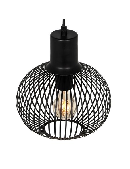 Suspension GILA en métal Ø23 cm, ampoule non comprise (1 x E27, 10 W max.), IP20, noire