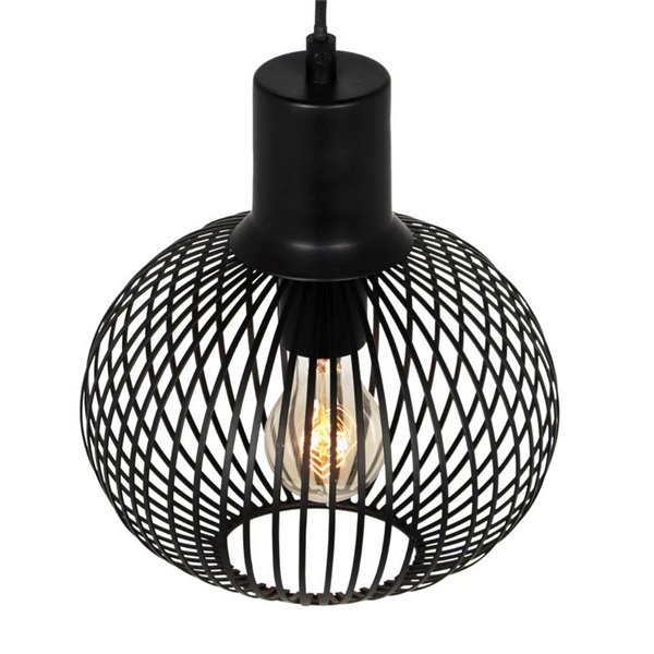 Lámpara colgante metálica Ø23cm GILA bombilla excl.1x E27 max. 10W IP20 Negro