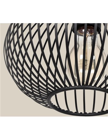 Suspension GILA en métal Ø23 cm, ampoule non comprise (1 x E27, 10 W max.), IP20, noire