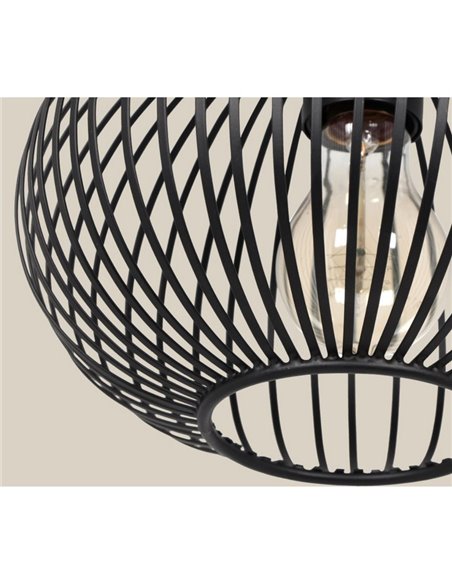 Lámpara colgante metálica Ø23cm GILA bombilla excl.1x E27 max. 10W IP20 Negro
