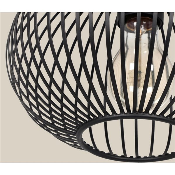 Lámpara colgante metálica Ø23cm GILA bombilla excl.1x E27 max. 10W IP20 Negro