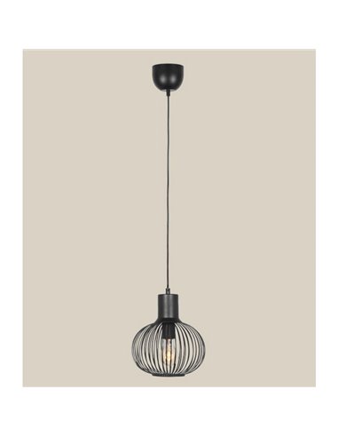 Suspension GILA en métal Ø23 cm, ampoule non comprise (1 x E27, 10 W max.), IP20, noire