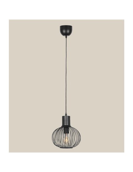 Suspension GILA en métal Ø23 cm, ampoule non comprise (1 x E27, 10 W max.), IP20, noire