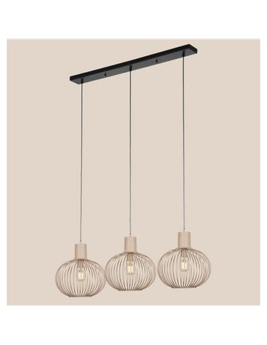 Plafonnier GILA à 3 abat-jour, 3 x E27 max. 10W, IP20, beige. Ampoules non incluses.