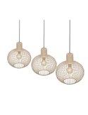 Lámpara de techo 3 pantallas rejilla GILA bombillas excl. 3x E27 max. 10W IP20 Beige