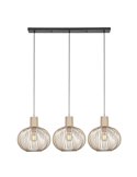 Lámpara de techo 3 pantallas rejilla GILA bombillas excl. 3x E27 max. 10W IP20 Beige