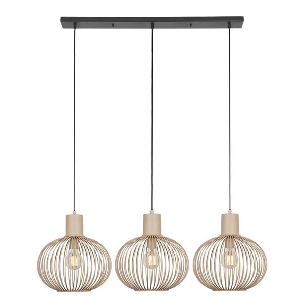 Lámpara de techo 3 pantallas rejilla GILA bombillas excl. 3x E27 max. 10W IP20 Beige